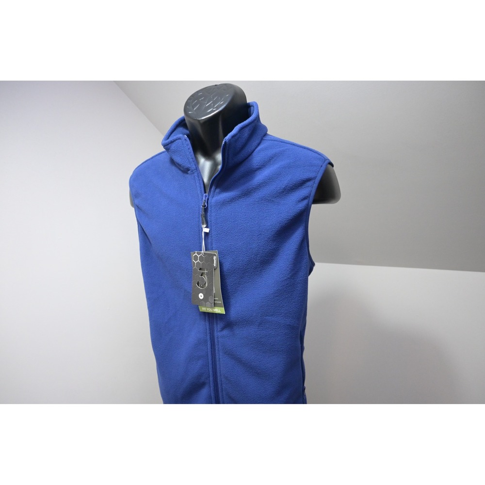 33,000ft Fleece Vest Men Medium Blue Full Zip Outdoor Sleeveless New With Tags